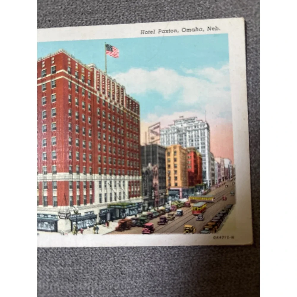 Vintage Hotel Paxton Omaha Nebraska Linen Postcard Curt Teich OA4712-N Unposted - Picture 2 of 4